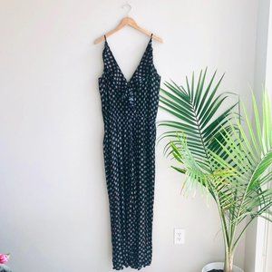 Anama Faux Wrap Sleeveless Jumpsuit Black/White XL